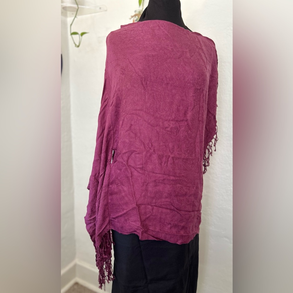 Deep Berry Asymmetric Tunic by DEBY BEBO